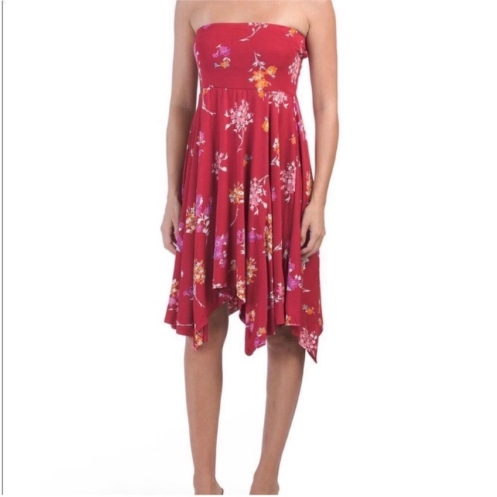 LAST ONE ❤️EXPRESS STRAPLESS HANDKERCHIEF DRESS - Picture 1 of 2